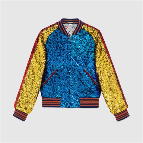 gucci sequin bomber jacket|gucci bomber jacket men's.